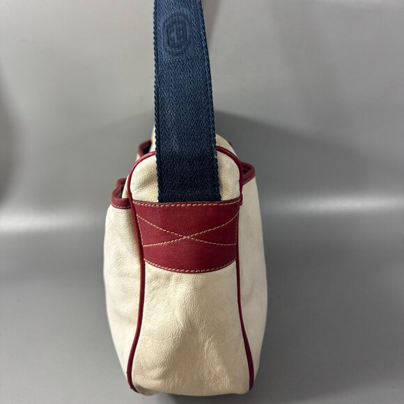 Authentic Vintage Gucci Off-White Leather w/ Red Leather Trims Message Bag - Picture 5 of 15